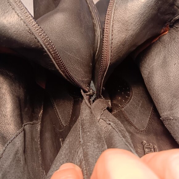 Born women's soft black leather knee high mid heel boots sz 11 Medium - Picture 10 of 15